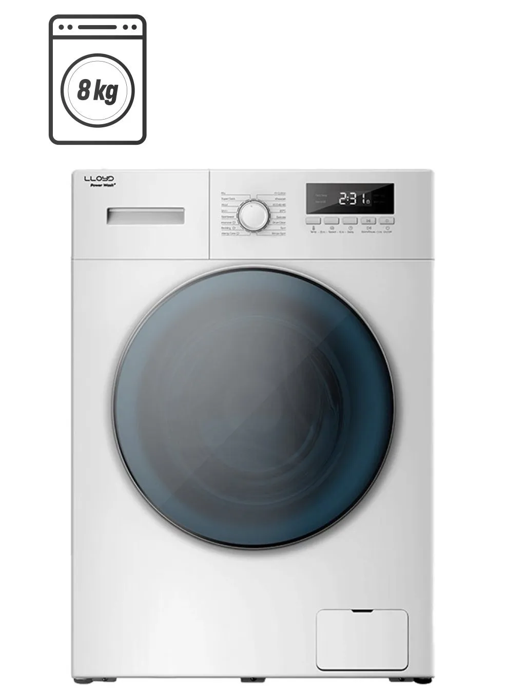 Lloyd Washing Machine Front Load 8kg GLWF804POGWT04