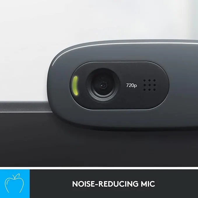 Logitech C270 HD Webcam 720p at 30fps with Built-in Mono Microphone, Automatic Light Correction, 55° Diagonal Field of View, HD Widescreen Video, USB-A, Black 3