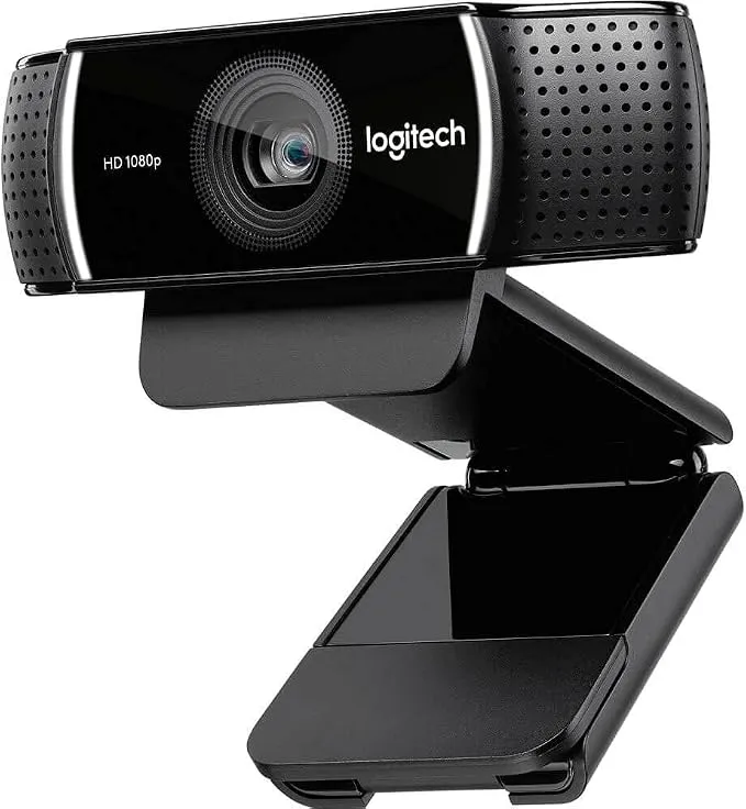 Logitech C922 Pro HD Stream Webcam with Full HD 1080p at 30fps, HD 720p at 60fps, Automatic Light Correction, Dual Stereo Microphones, Tripod Mount, USB-A, Black