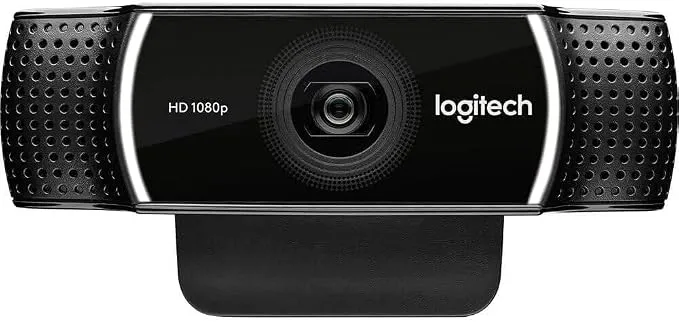 Logitech C922 Pro HD Stream Webcam with Full HD 1080p at 30fps, HD 720p at 60fps, Automatic Light Correction, Dual Stereo Microphones, Tripod Mount, USB-A, Black