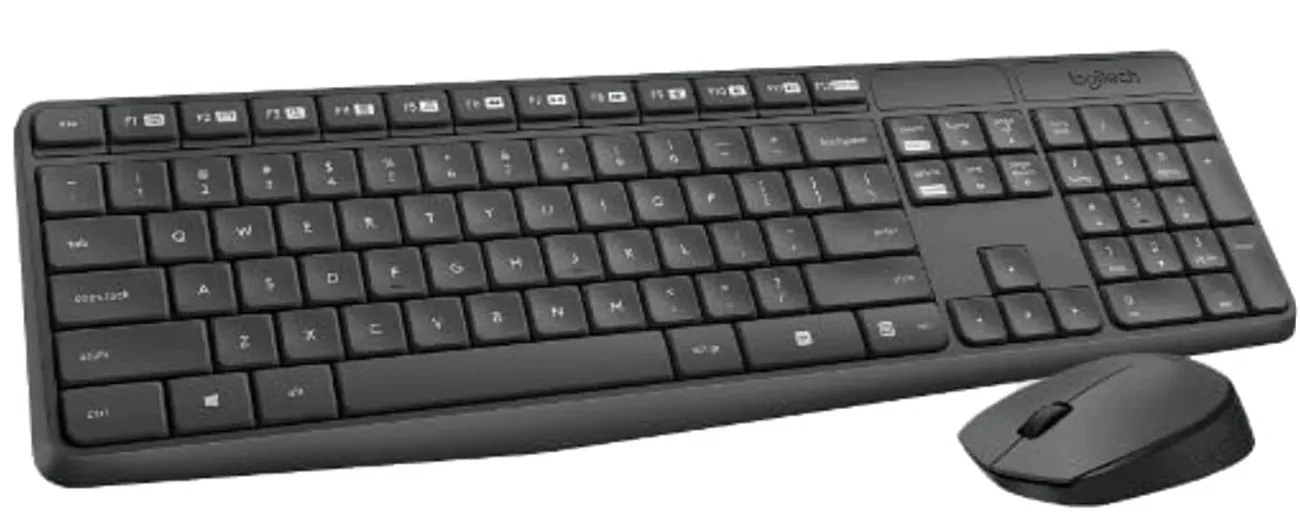 Logitech MK235 Wireless Keyboard And Mouse Combo, 2.4 Ghz, English/ Arabic, Black