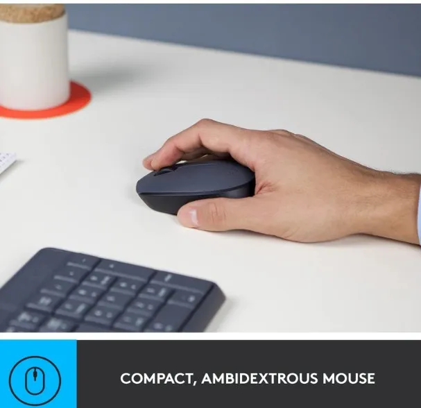 Logitech MK235 Wireless Keyboard And Mouse Combo, 2.4 Ghz, English/ Arabic, Black
