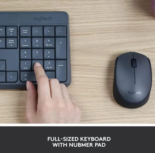 Logitech MK235 Wireless Keyboard And Mouse Combo, 2.4 Ghz, English/ Arabic, Black 3
