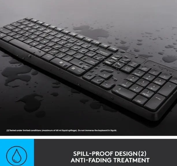 Logitech MK235 Wireless Keyboard And Mouse Combo, 2.4 Ghz, English/ Arabic, Black 4