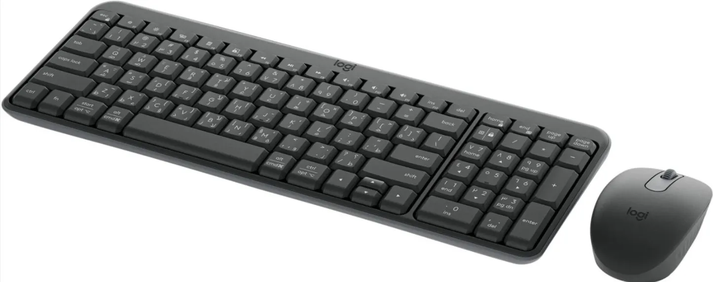 Logitech MK250 Compact Wireless Keyboard & Mouse Combo, with Numpad, Ambidextrous Optical Mouse, Spill-Resistant, Long Battery Life, English/Arabic Keyboard, Graphite | 920-013531 3