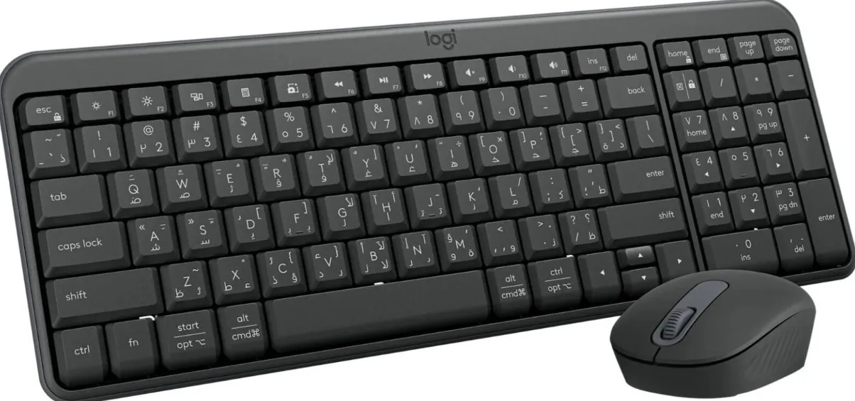 Logitech MK250 Compact Wireless Keyboard & Mouse Combo, with Numpad, Ambidextrous Optical Mouse, Spill-Resistant, Long Battery Life, English/Arabic Keyboard, Graphite | 920-013531 4