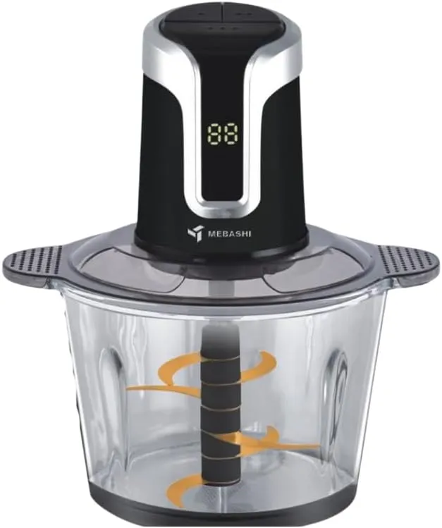 MEBASHI 3 L Chopper, 600W, 3 Speeds With Safety Switch, Stainless Steel Blades.(ME-CH4002) Black