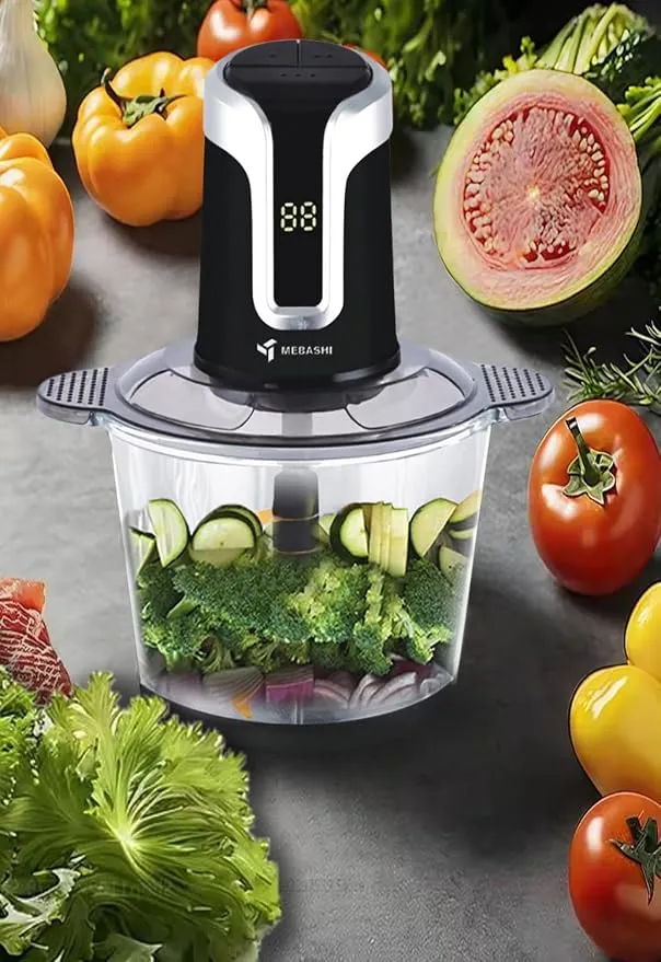 MEBASHI 3 L Chopper, 600W, 3 Speeds With Safety Switch, Stainless Steel Blades.(ME-CH4002) Black 4