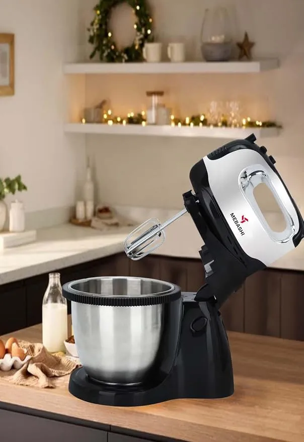 MEBASHI 3L Rotatable Stand Bowl Mixer, 5 Speeds, Black (ME-SBM1003)(300W)