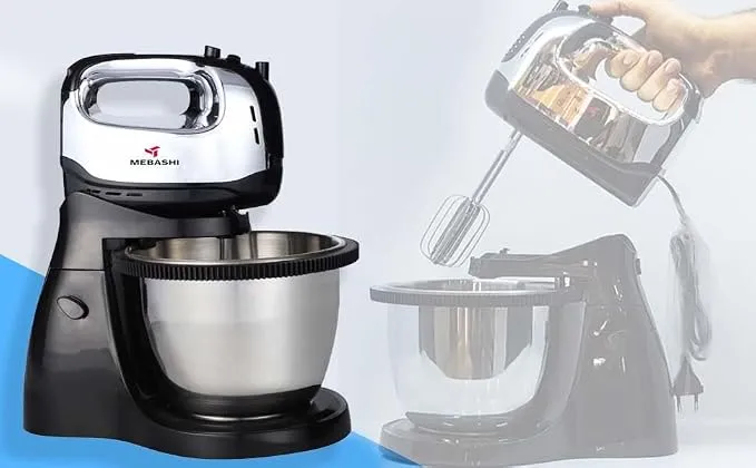 MEBASHI 3L Rotatable Stand Bowl Mixer, 5 Speeds, Black (ME-SBM1003)(300W) 3