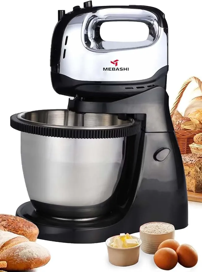 MEBASHI 3L Rotatable Stand Bowl Mixer, 5 Speeds, Black (ME-SBM1003)(300W) 5