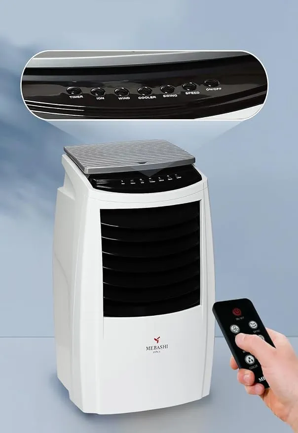 MEBASHI ACO113 Air Cooler with 8L Capacity, Honeycomb Filtration, and Water Curtain Technology –(85W) White(ACO113) 4