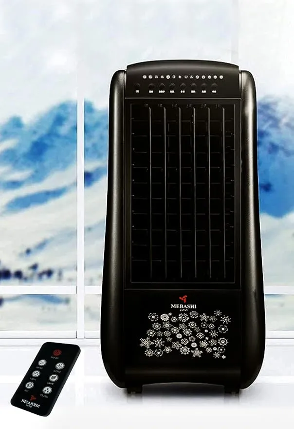 MEBASHI ACO114 Air Cooler with 4.5L Capacity, Honeycomb Filtration, and Water Curtain Technology – Black(ACO114) (65W) 4