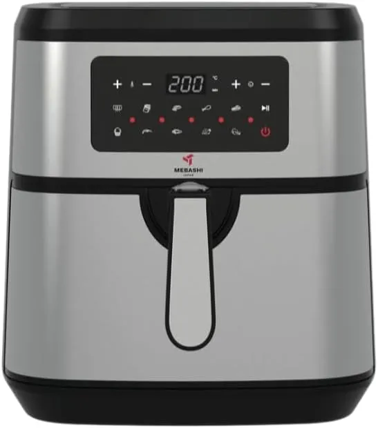 MEBASHI Air Fryer, 9.2 L, Digital Touch Screen, 10 Preset Programs,1800W, Black Steel (ME-AF987)