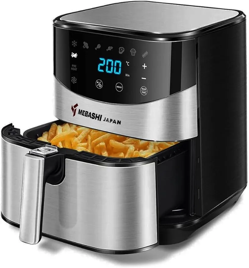 MEBASHI Air Fryer LED Display, 1700W 5.5L Capacity, Air Fryer Stainless Steel, 9 Pre-Set Cooking Programs, High Speed Air Circulation Technology (ME-AF978)
