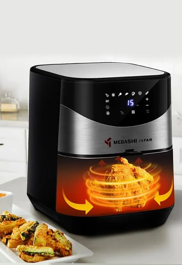 MEBASHI Air Fryer LED Display, 1700W 5.5L Capacity, Air Fryer Stainless Steel, 9 Pre-Set Cooking Programs, High Speed Air Circulation Technology (ME-AF978) 3