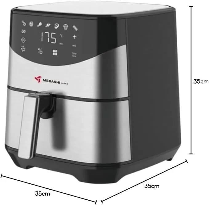 MEBASHI Air Fryer LED Display, 1700W 5.5L Capacity, Air Fryer Stainless Steel, 9 Pre-Set Cooking Programs, High Speed Air Circulation Technology (ME-AF978) 4
