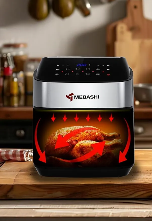 MEBASHI Air Fryer with Digital Touch Screen, Rapid Air Technology, 1800W 9.2L Capacity,10 Pre-Set Cooking Programs (ME-AF999) 4