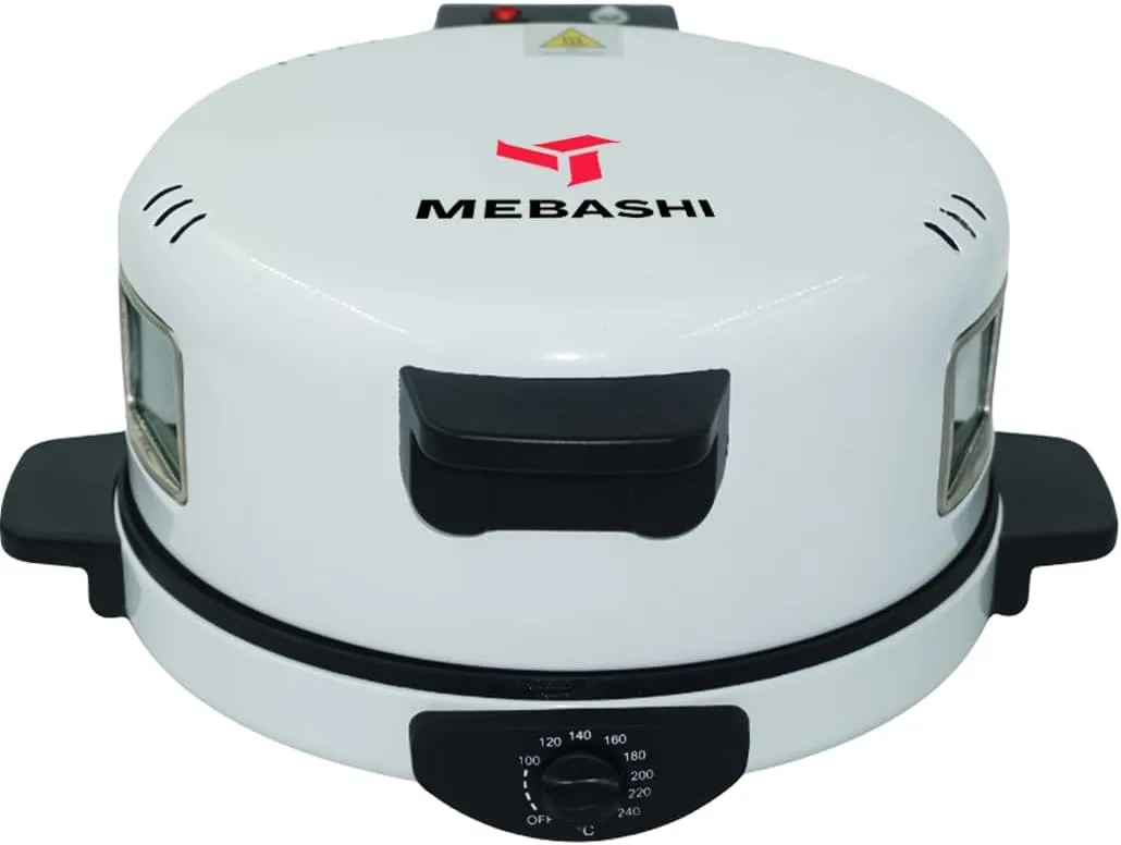 MEBASHI Arabic Bread Maker with 30CM Halogen Plate and Viewing Window - White(ME-HBM135)(1800W) 2