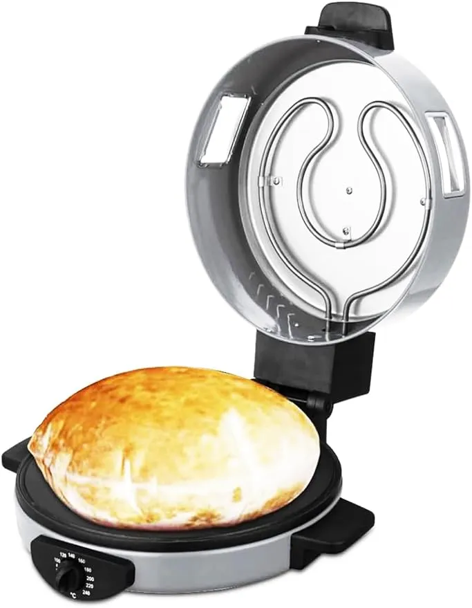 MEBASHI Arabic Bread Maker with 30CM Halogen Plate and Viewing Window - White(ME-HBM135)(1800W) 3