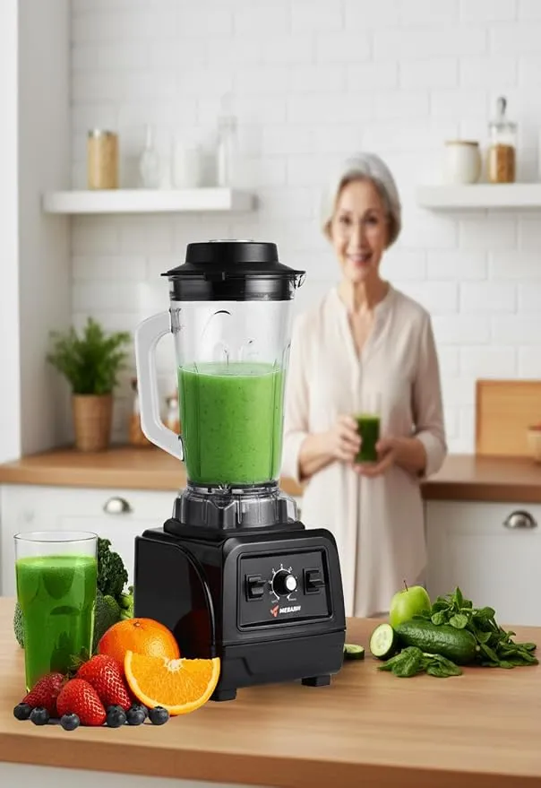 MEBASHI Commercial Blender, 2200W Heavy Duty, 4L Glass Jar, Black (ME-CBL3000) 4