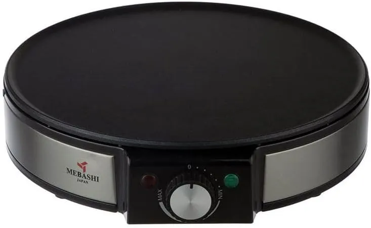 Mebashi Crepe Maker Non Stick Cooking Plate Quick Cooking in 5 Sec 1200 Watt Black ME-CRP334 2