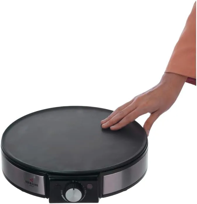 Mebashi Crepe Maker Non Stick Cooking Plate Quick Cooking in 5 Sec 1200 Watt Black ME-CRP334 4