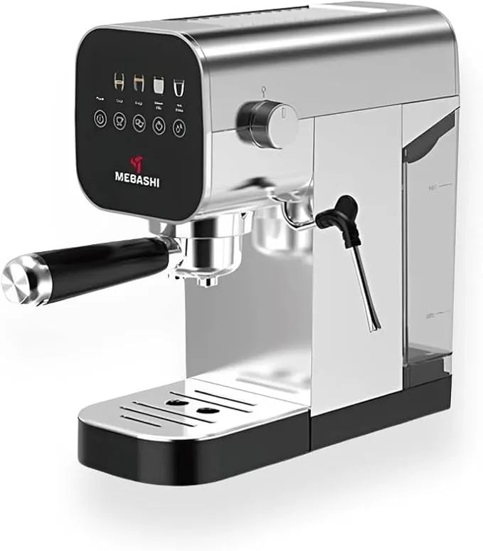 MEBASHI Espresso Coffee Machine - 20 Bar, 0.9L Capacity, Stainless Steel with Dual-Stainless Steel Filter and Detachable Frothing Nozzle(ME-ECM2112)(1150-1360W)