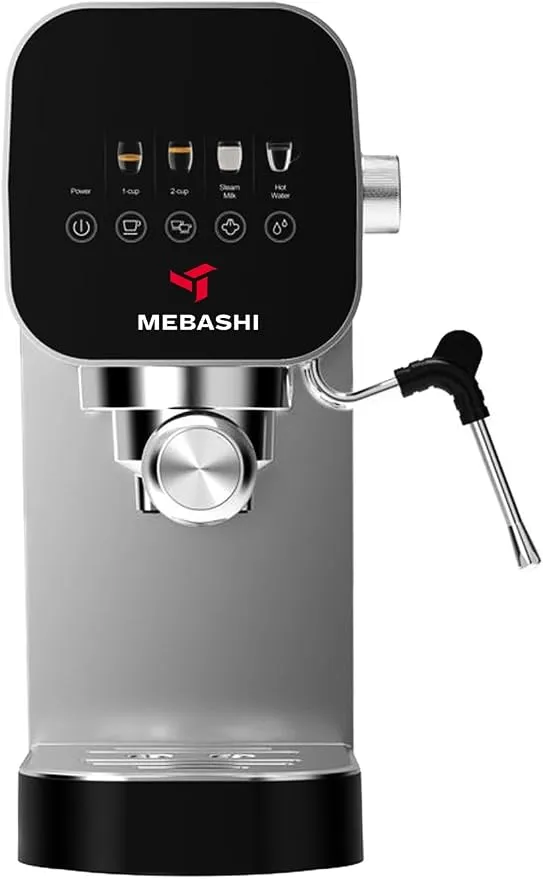MEBASHI Espresso Coffee Machine - 20 Bar, 0.9L Capacity, Stainless Steel with Dual-Stainless Steel Filter and Detachable Frothing Nozzle(ME-ECM2112)(1150-1360W)