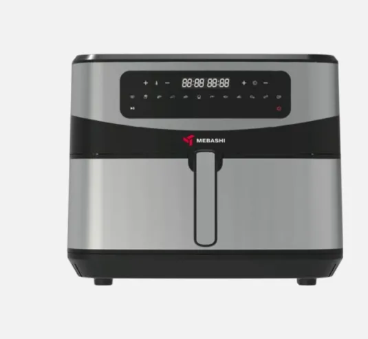 Mebashi ME-AF957 11L Digital Touch Screen Air Fryer with Double Heating, 12 Programs, Black-Silver