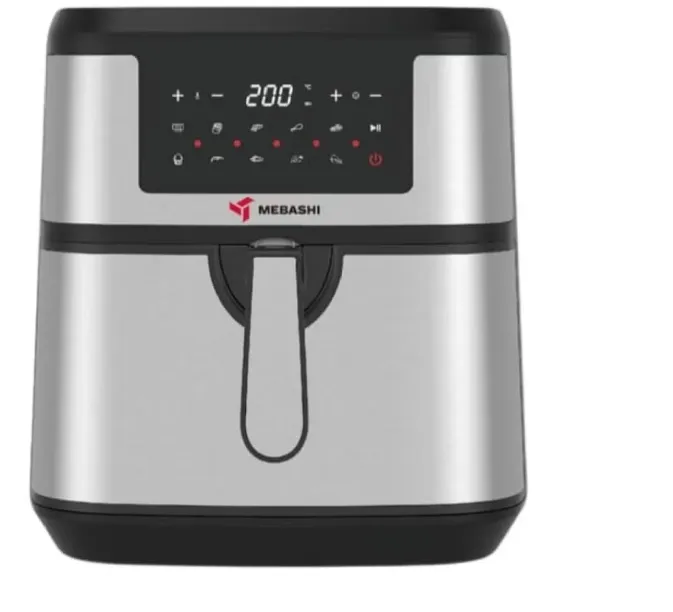 Mebashi ME-AF960(v2) 9.2L Digital Touch Screen Air Fryer, 10 Preset Programs, 1600–1800W, Stainless Steel Black