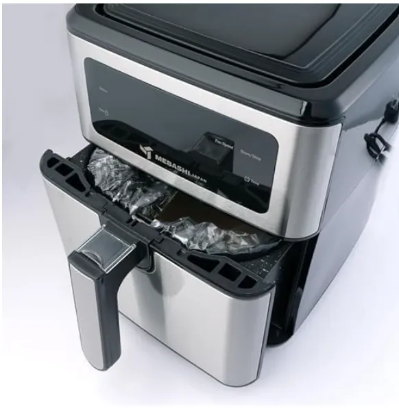 Mebashi ME-AF983 5.5L Digital Touch Screen Air Fryer, 16 Pre-Set Programs, 1550–1850W, Black-Stainless Steel 3