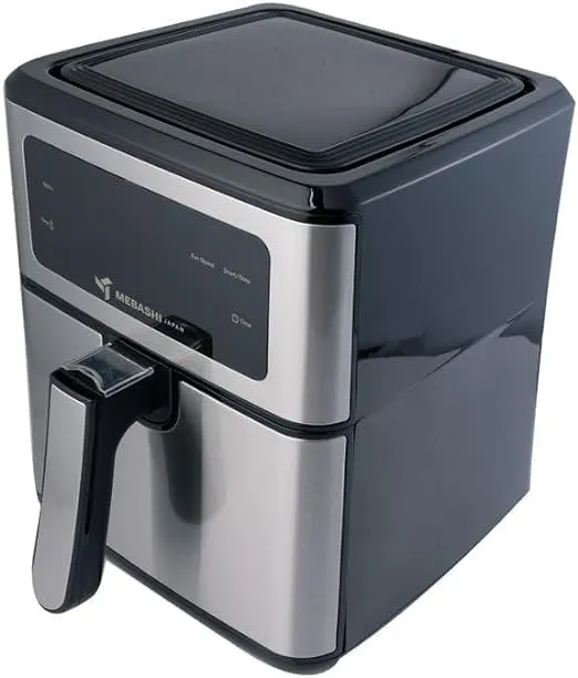 Mebashi ME-AF983 5.5L Stainless Steel Air Fryer, LED touch screen, 16 presets,Easy cleaning, Automatic shut-off,oil-free, is PTFE-free, dishwasher safe,1850W power.