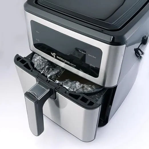 Mebashi ME-AF983 5.5L Stainless Steel Air Fryer, LED touch screen, 16 presets,Easy cleaning, Automatic shut-off,oil-free, is PTFE-free, dishwasher safe,1850W power. 3