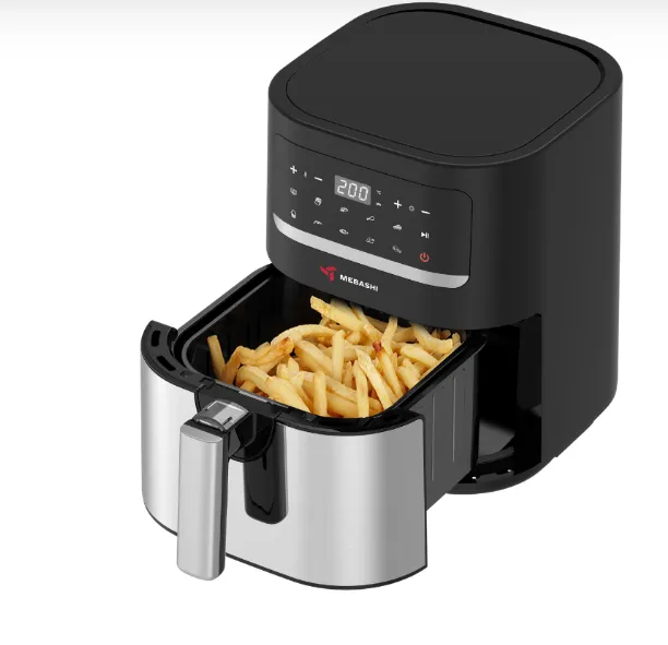 Mebashi ME-AF984 4.5L Digital Touch Screen Air Fryer, 1600W, 10 Pre-Set Programs, Black-Stainless Steel