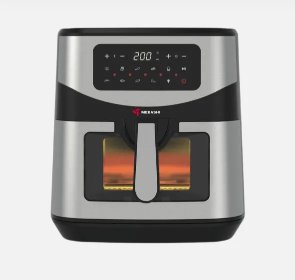Mebashi ME-AF985 9.2L Air Fryer with Glass Window & Digital Touch Screen, 1800W, Black Steel