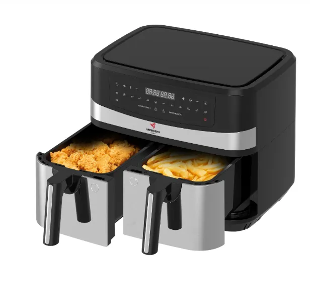 Mebashi ME-AF997 9L Dual Basket Air Fryer with Digital Screen, 1800W, 12 Pre-Set Functions, Black