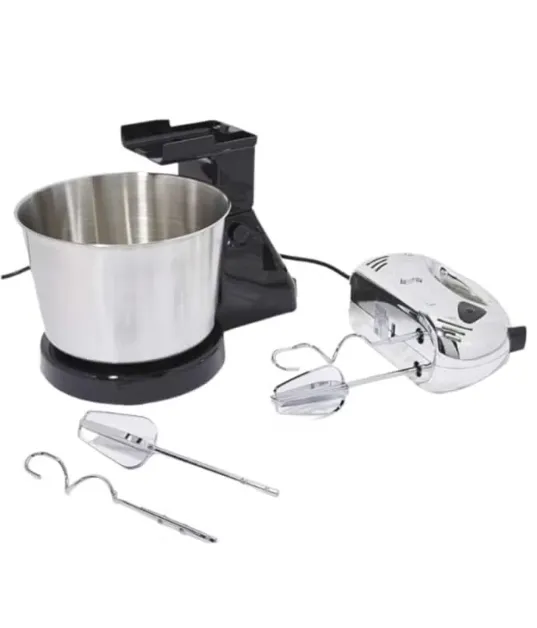 MEBASHI ME-BWM1602SS Bowl Mixer, 2L Stainless Steel Bowl, 150W, Silver/Black