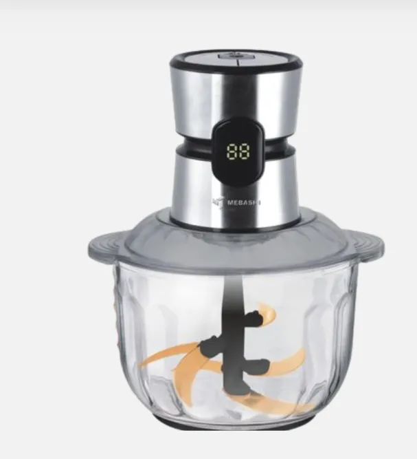 Mebashi ME-CH4008 Digital Touch Screen Chopper, 5L Glass Bowl, 3 Speeds, Stainless Steel