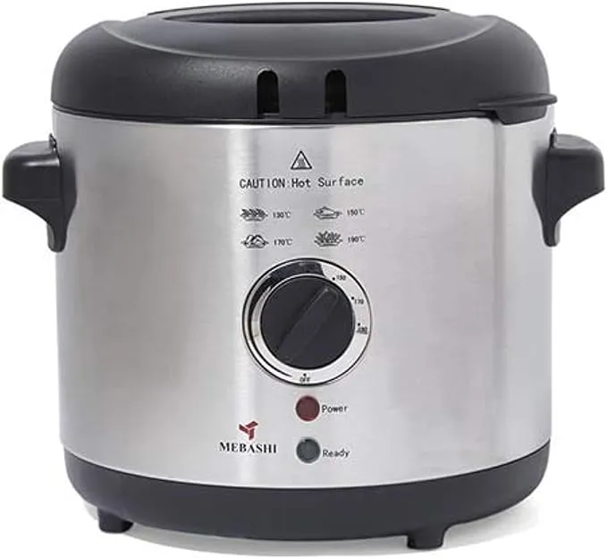 Mebashi ME-DF8001SCB Deep Fryer 1000W, Silver & Black