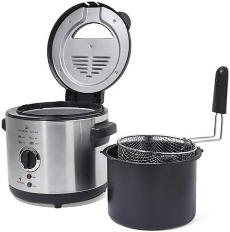 Mebashi ME-DF8001SCB Deep Fryer 1000W, Silver & Black