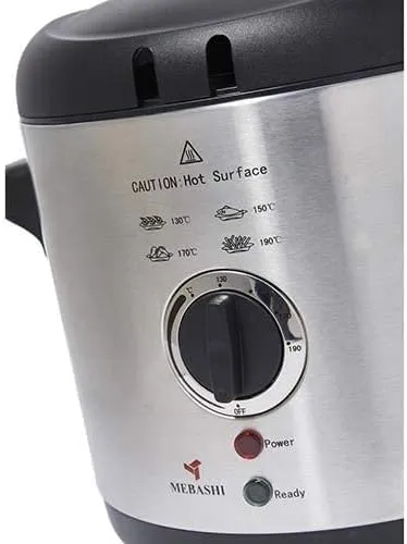 Mebashi ME-DF8001SCB Deep Fryer 1000W, Silver & Black 3
