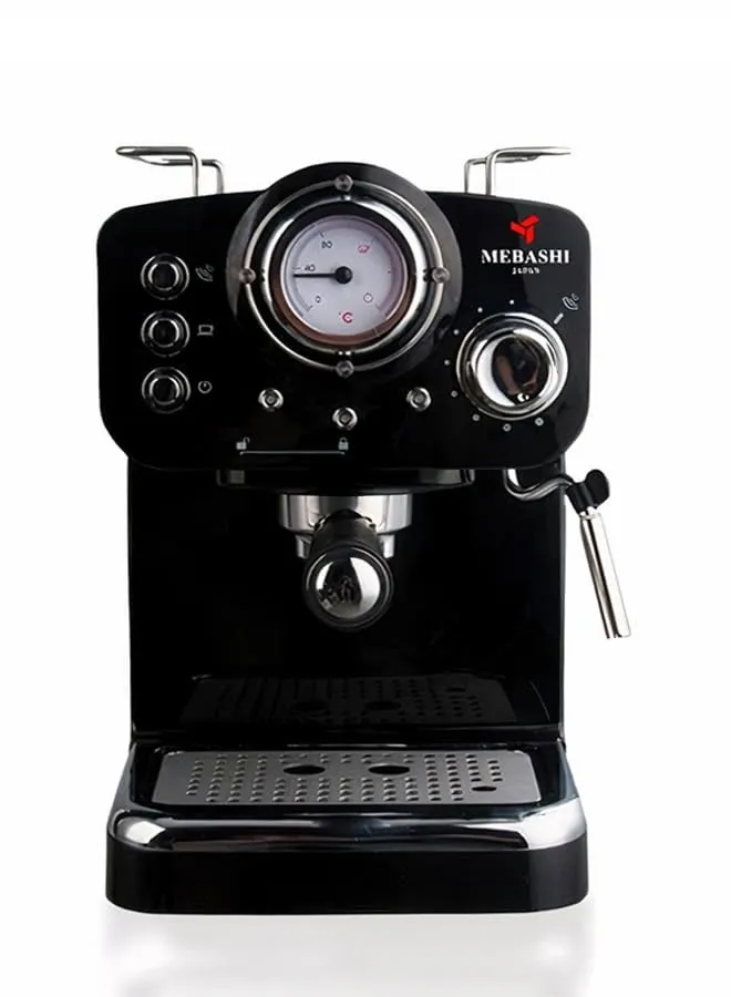 MEBASHI ME-ECM2009R Espresso Coffee Machine - 20 Bar Pressure, 1.25L Capacity, with Aluminium Alloy Boiler and Dual-Stainless Steel Filter (black)| 1100