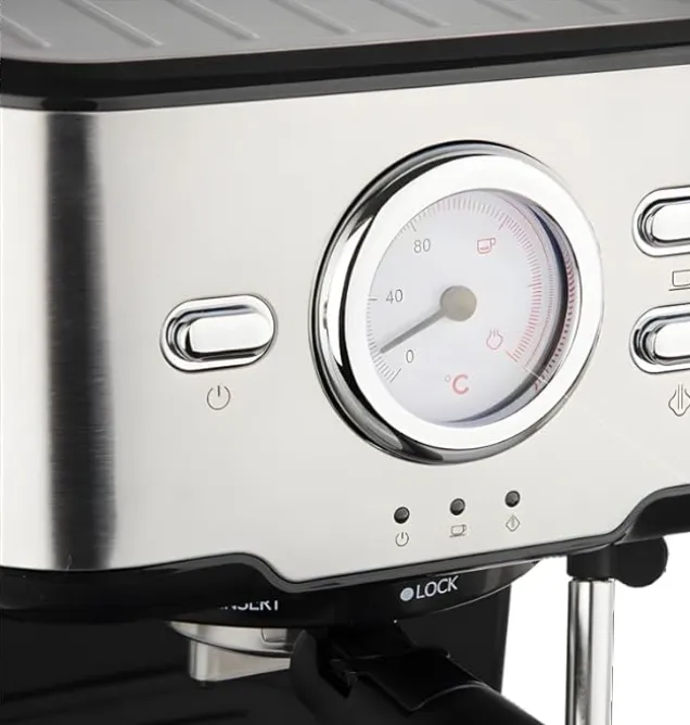 Mebashi ME-ECM2021 Espresso Coffee Machine, 1.5L, 20 Bar ULKA Italy Pump, 1100W, Chrome Black / Steel 4