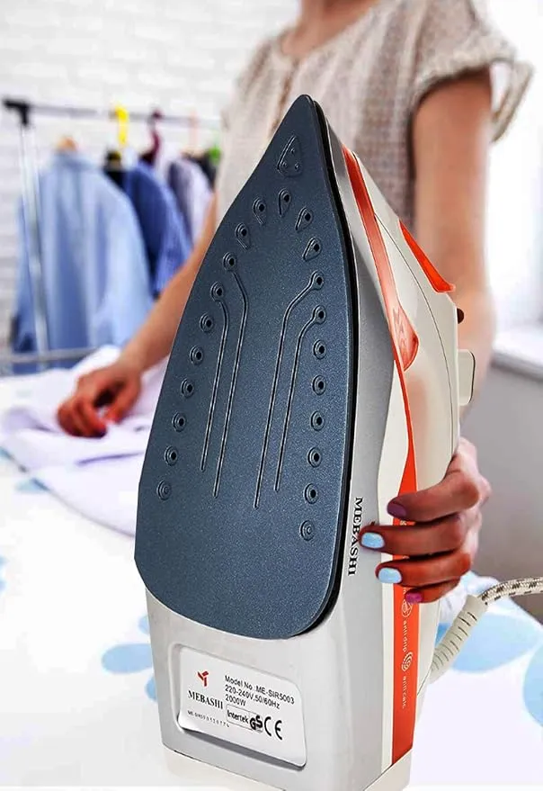 MEBASHI ME-SIR5003 Advanced Ceramic Steam Iron - 280ml, Orange (2000W) 2