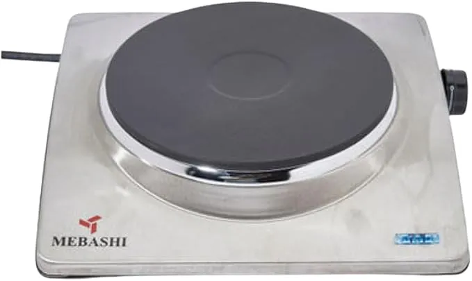 MEBASHI Single Hot Plate Stand, Stainless Steel, 187mm Hotplate, Adjustable Thermostat (ME-HPS1001)(1500W)