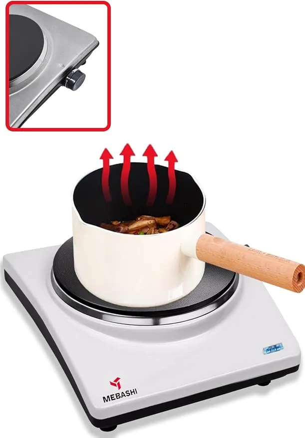 MEBASHI Single Hot Plate Stand, Stainless Steel, 187mm Hotplate, Adjustable Thermostat (ME-HPS1001)(1500W) 3