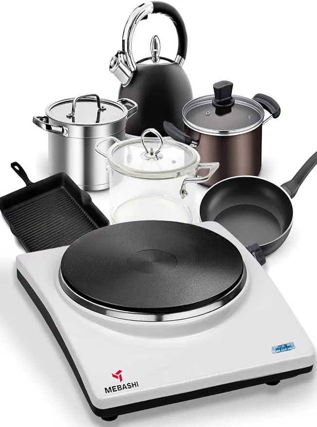 MEBASHI Single Hot Plate Stand, Stainless Steel, 187mm Hotplate, Adjustable Thermostat (ME-HPS1001)(1500W) 5