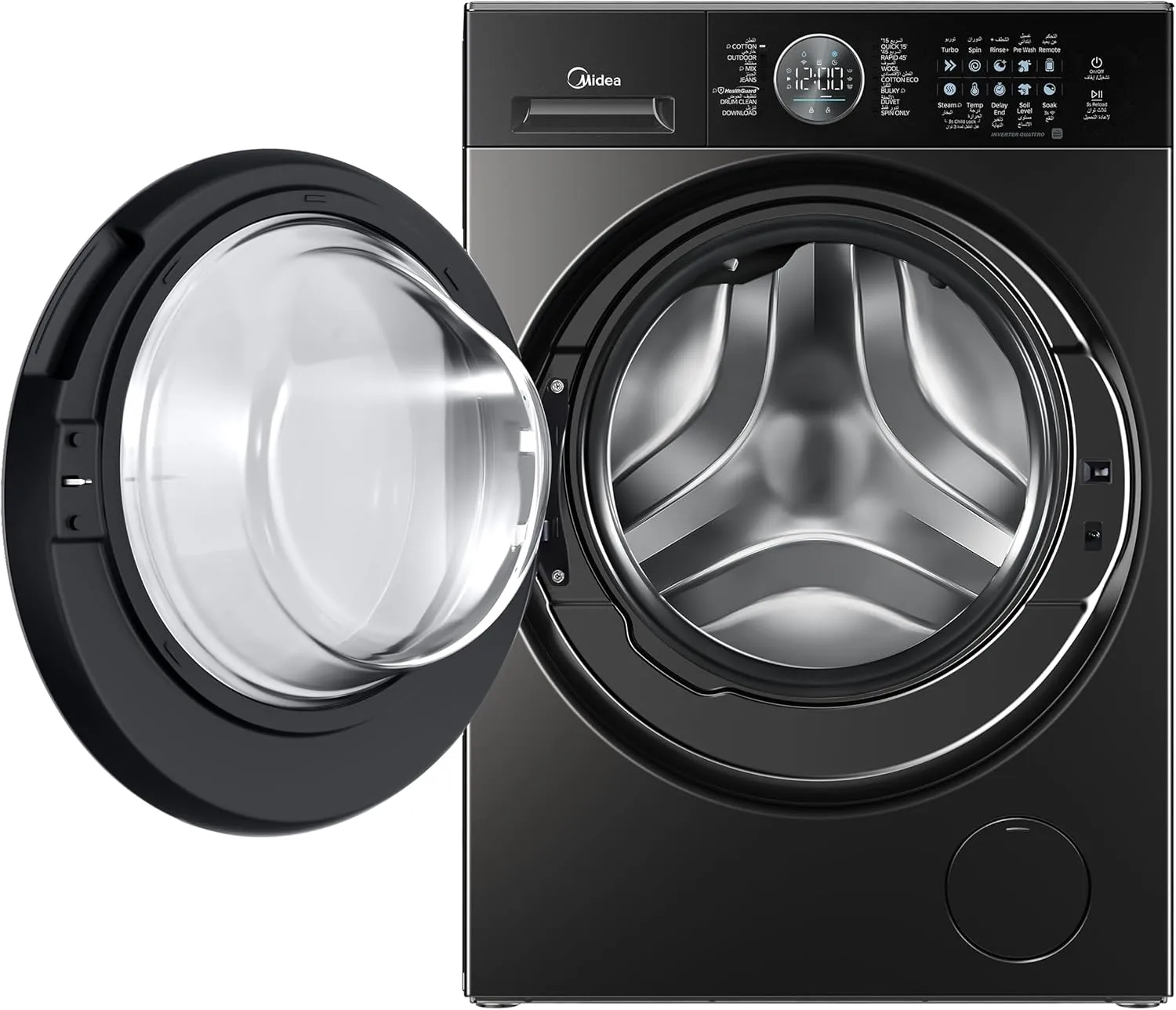 Midea 10KG Front Load Washing Machine – Black – MF210W100WB/T-GCC 3