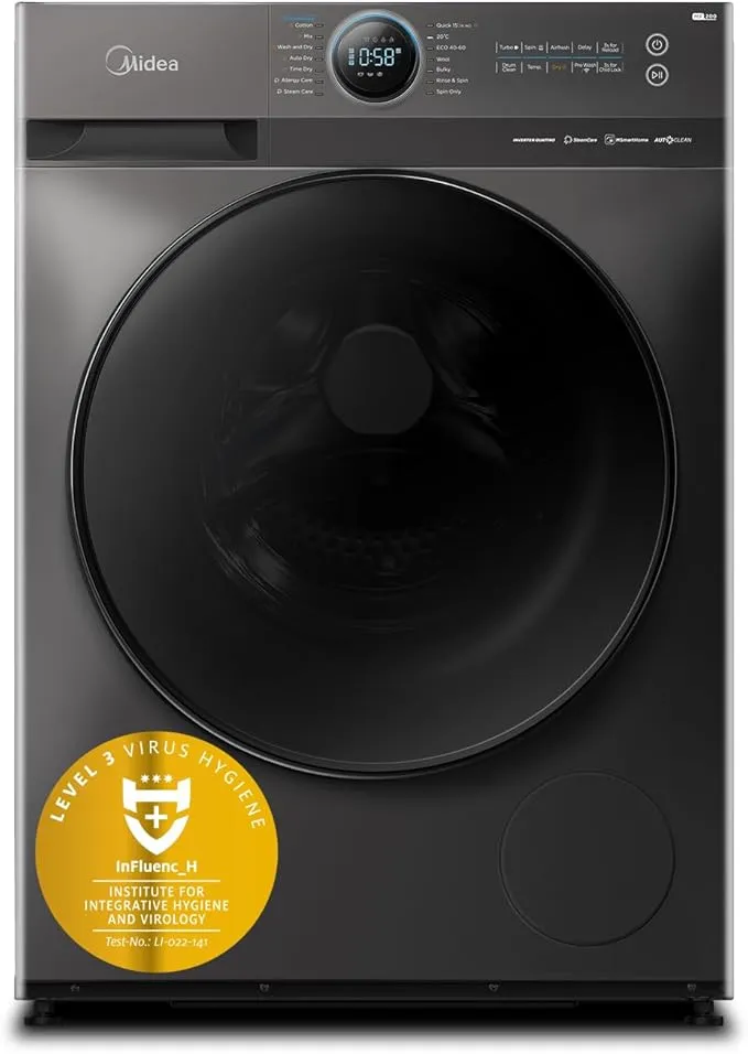 Midea 12KG Washer and 8KG Dryer Wi-Fi Washer Dryer – MF200D120WBTGCC